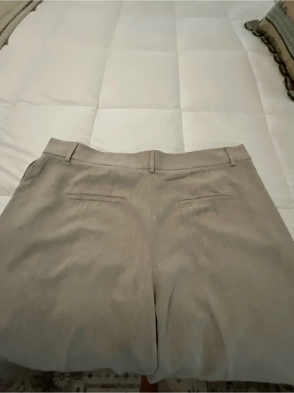 H&M Linen Blend Beige Taupe Ankle Pants Size 20 Plus Size Tailored Trousers